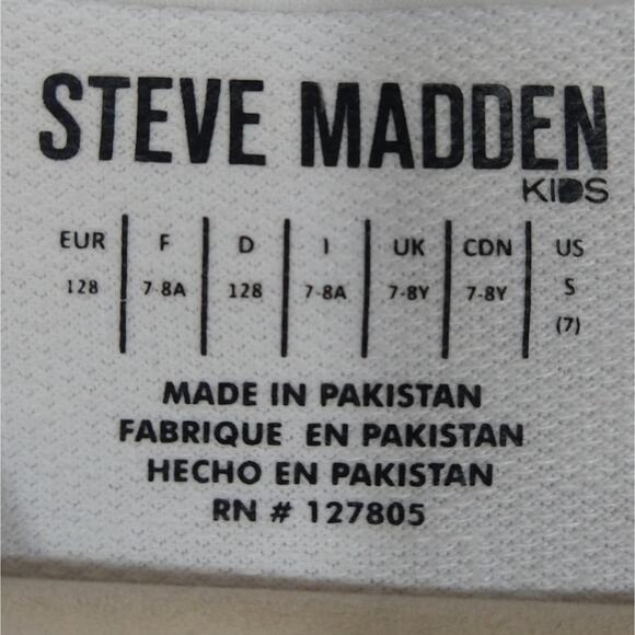 L Steve Madden Kids Girls Bright White Peplum Top Shirt Blouse NWT Size S 7 - Picture 6 of 7